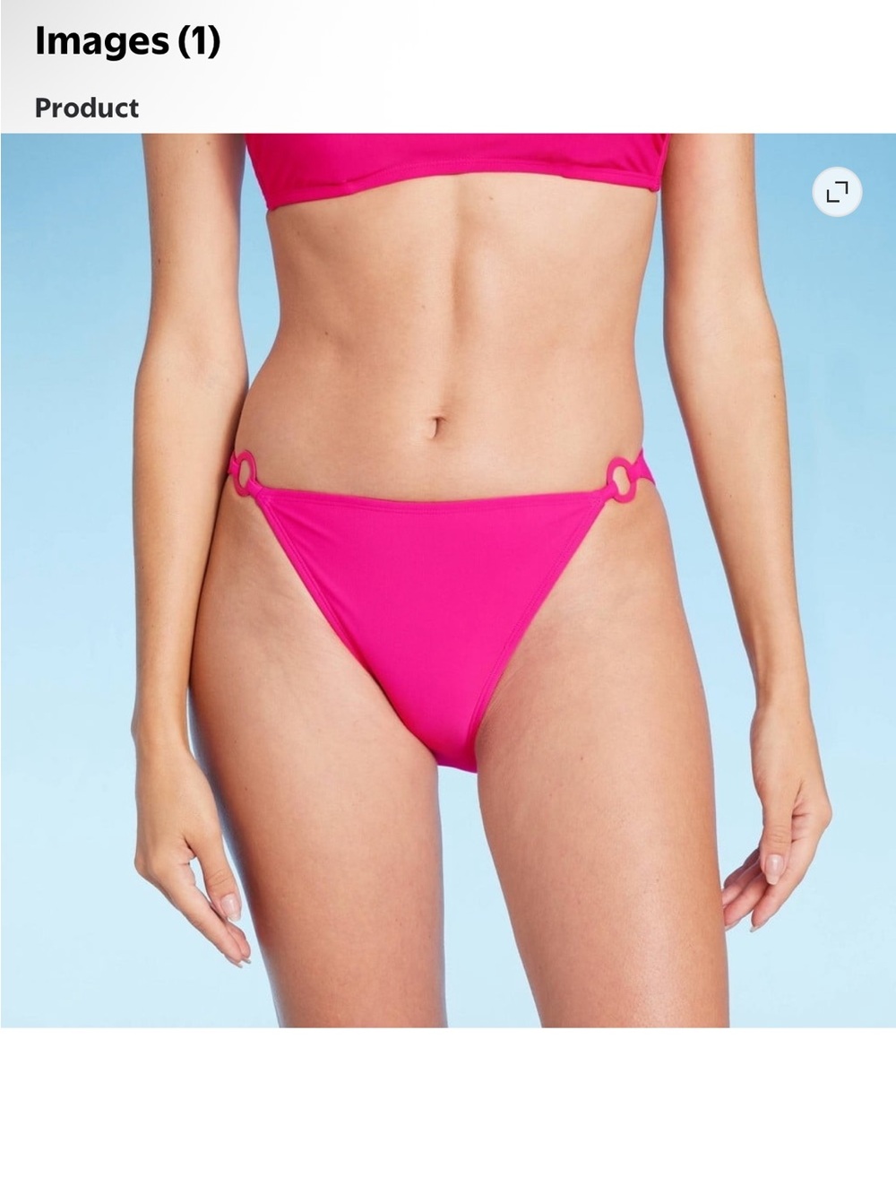 Shade & Shore Hot Pink Ring-Side Bikini Bottom